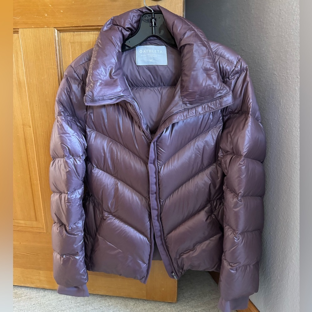 Athleta purple puffer coat size small